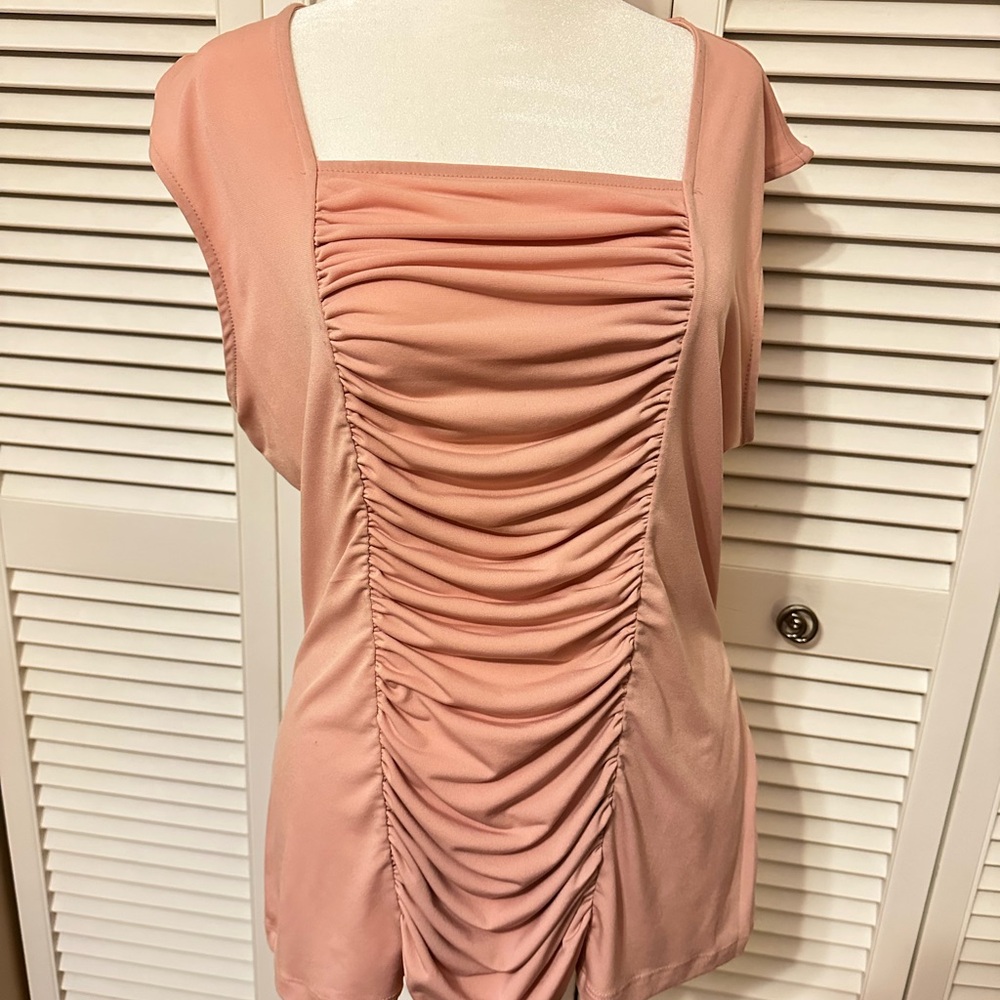 Elegant Pink Ruched Tank Top